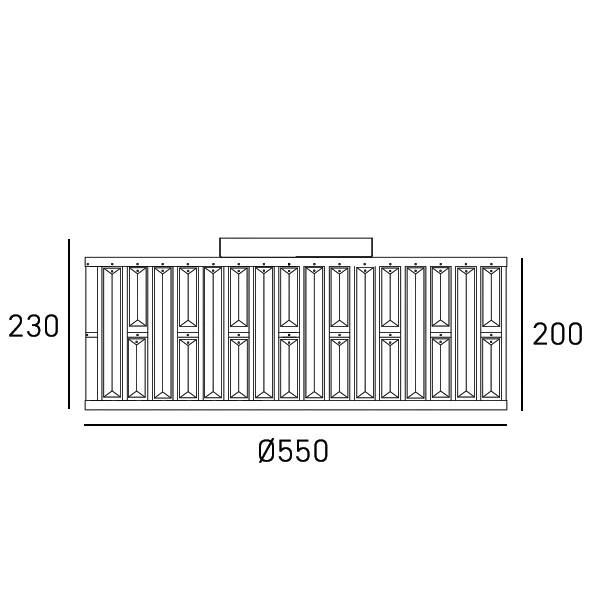 PLAFON Kyiv szampańska rama, kryształowy, glamour, wymiary