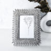 RAMKA NA ZDJĘCIE srebrna, dekoracyjna ramka, motyw liści, ozdobna