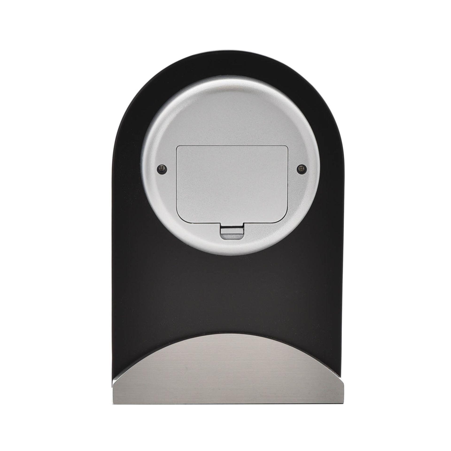 ZEGAR STOJACY kominkowy, czarny, szklany z aluminiową podstawą, piękny