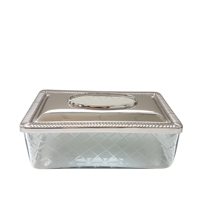 SERWETNIK szklano metalowy z pokrywką glamour SERWETNIK szklano metalowy z pokrywką glamour