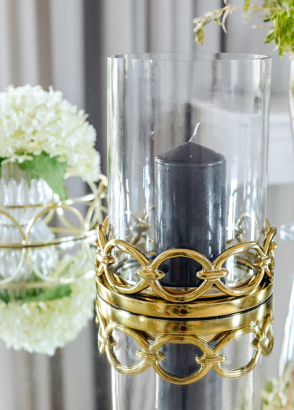 ŚWIECZNIK na złotej, metalowej podstawie, styl glamour, wyjątkowy ŚWIECZNIK na złotej, metalowej podstawie, styl glamour, wyjątkowy