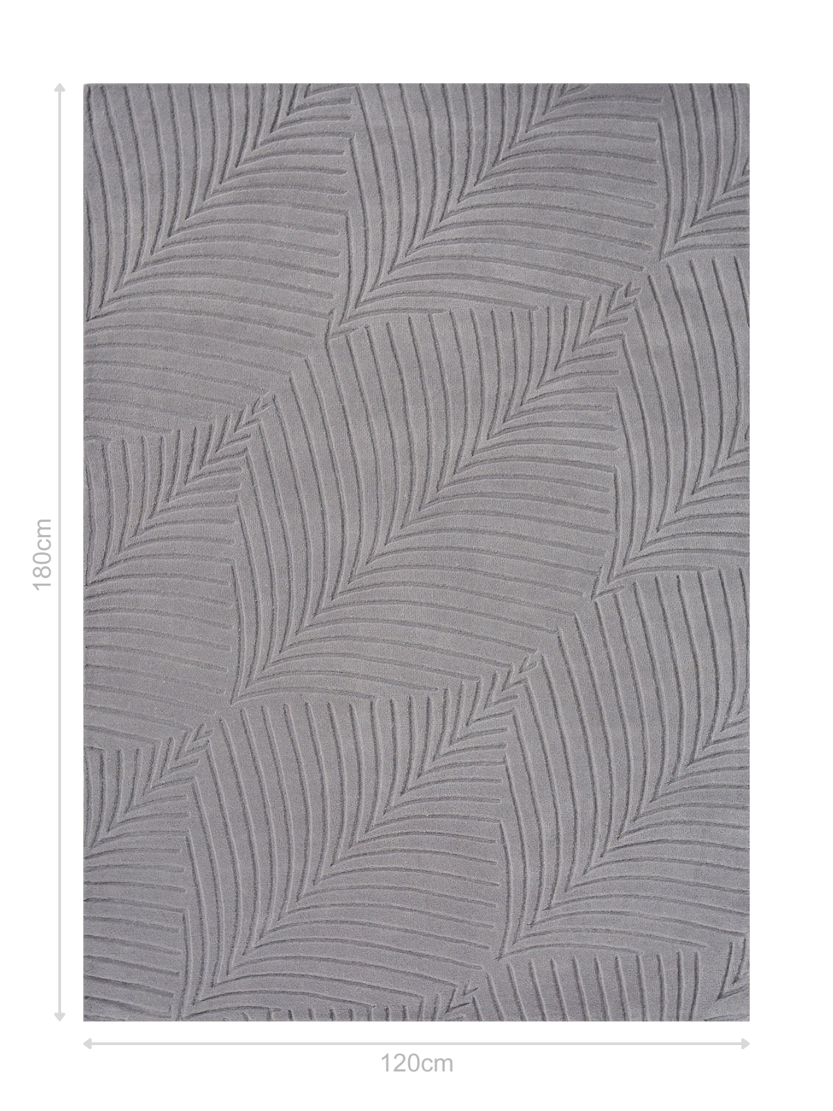 DYWAN Folia Grey, wzór 3D, szary, wełniany, nowoczesny 120x180 cm, wymiary