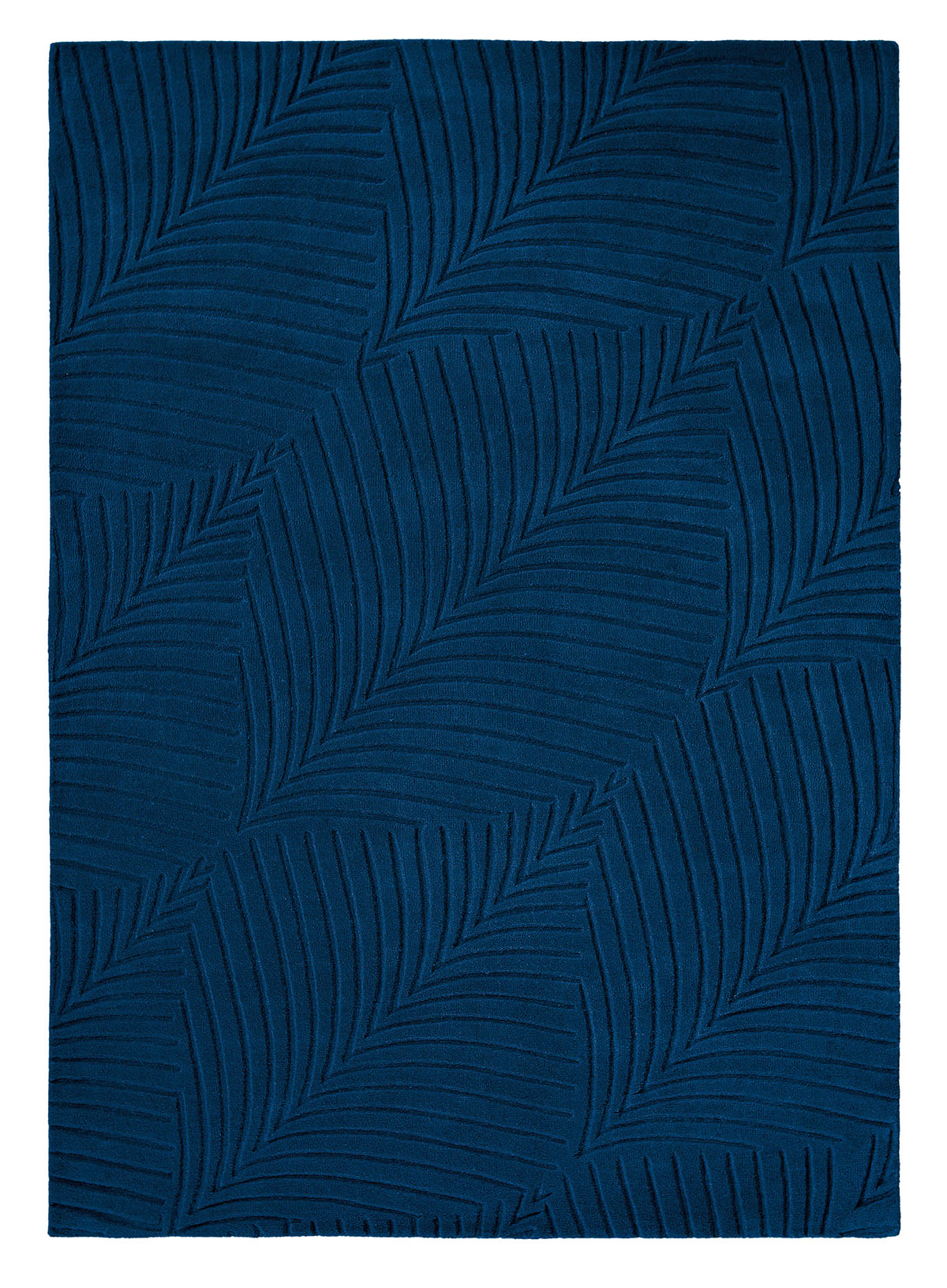 DYWAN Folia Navy, wzór 3D, granatowy, wełniany, ekskluzywny, hipoalergiczny