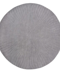 DYWAN Folia Round Grey, wzór 3D, szary, wełniany, okrągły
