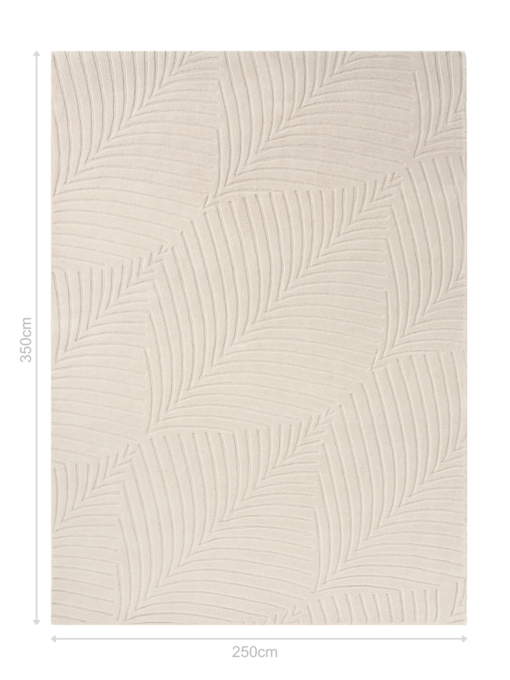 DYWAN Folia Stone, wzór 3D, beżowy, wełniany, designerski 250x350 cm, wymiary