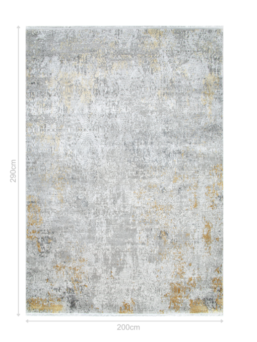 DYWAN Imperial Gold Diamond nowoczesny, szaro-złoty, jakość premium 200x290 cm, wymiary