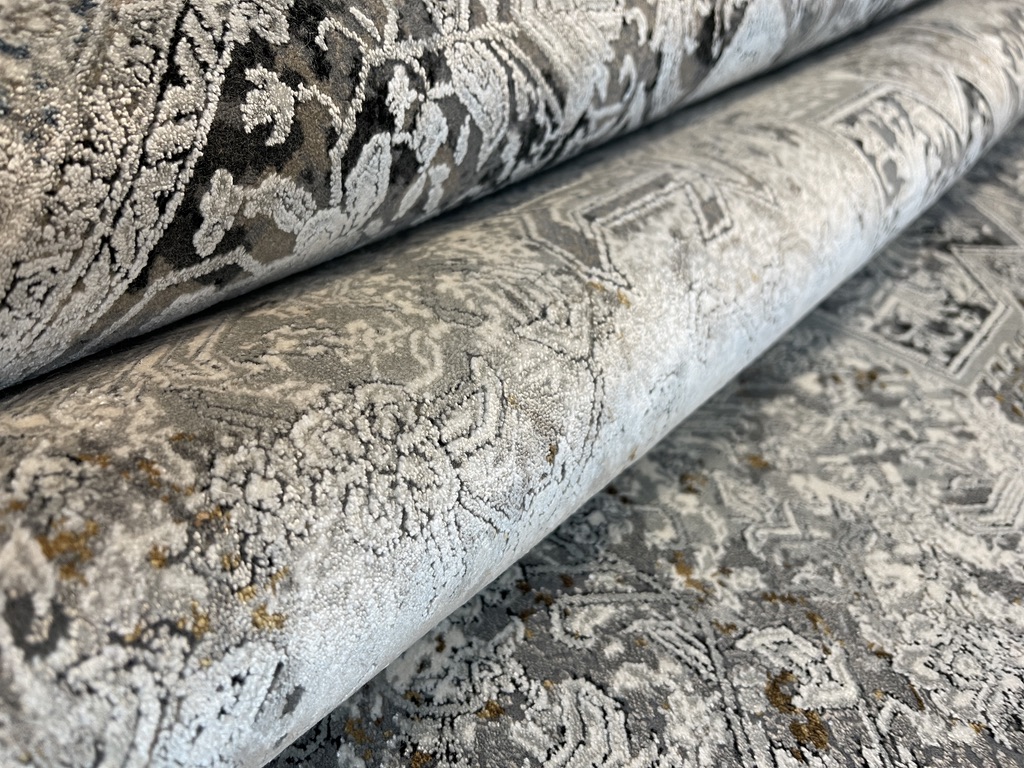 DYWAN Layor Grey Ornament, szary, klasyczny, z ornamentem, wyjątkowy