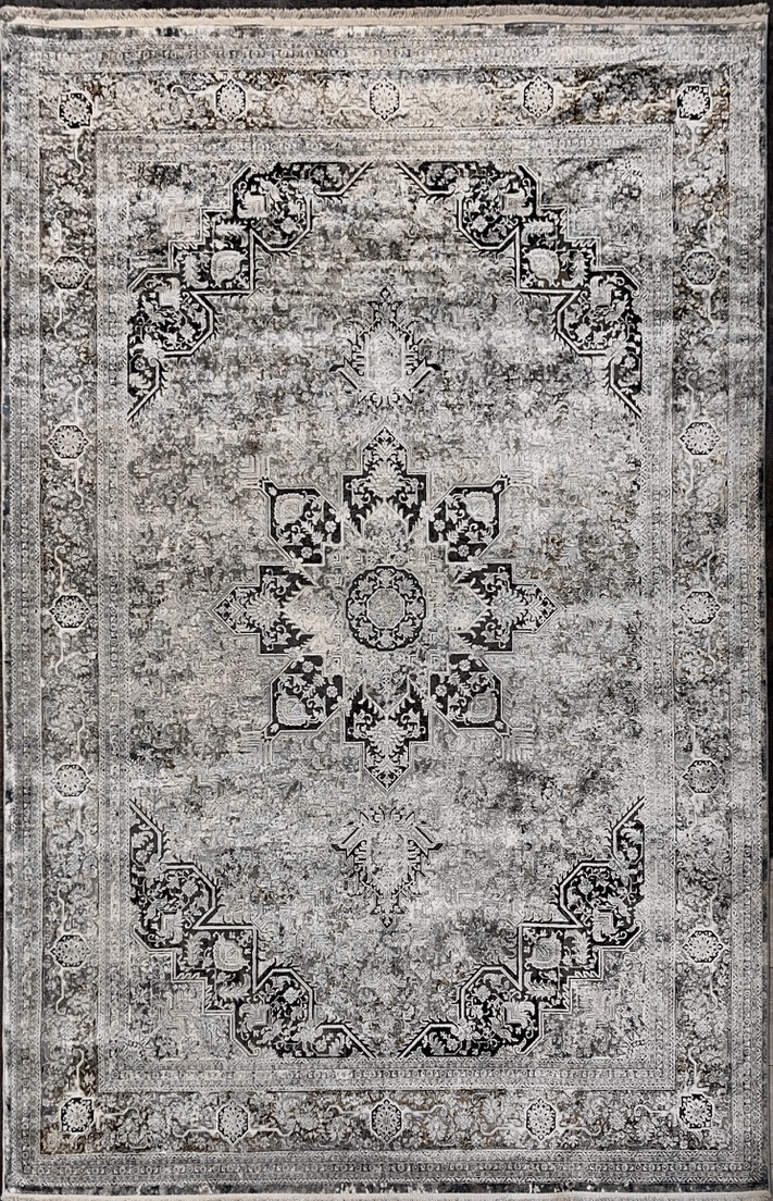 DYWAN Layor Grey Ornament, szary, klasyczny, z ornamentem