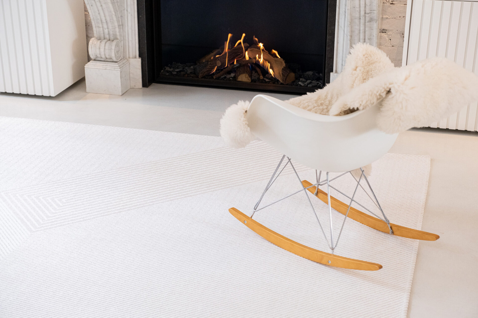 DYWAN Nihon, biały, nowoczesny, geometryczny wzór, premium, wyjątkowy