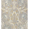 DYWAN Pimpernel Linen, szaro beżowy, wełniany, w kwiaty, wzór 3D