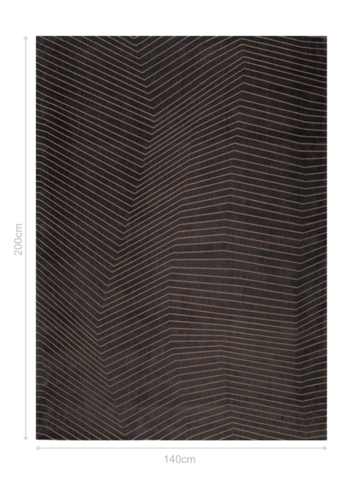 DYWAN San Andreas Black Gold, czarny, geometryczny wzór, złote linie, nowoczesny 140x200 cm, wymiary