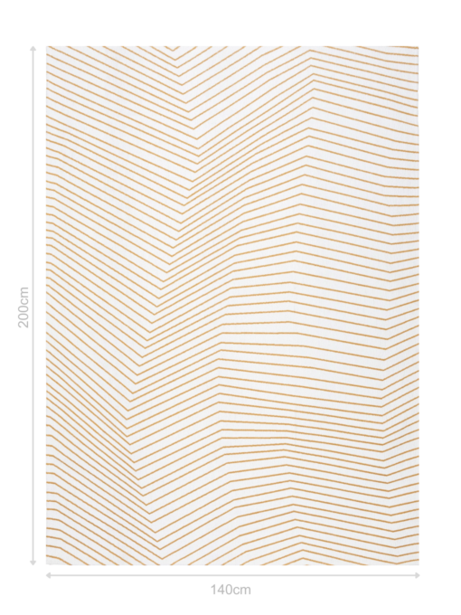 DYWAN San Andreas White Gold, biały, geometryczny wzór, złote linie, nowoczesny 140x200 cm, wymiary