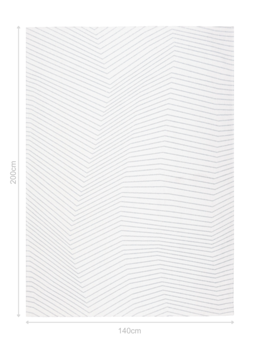 DYWAN San Andreas White Grey, biały, geometryczny wzór, szare linie, nowoczesny 140x200 cm, wymiary