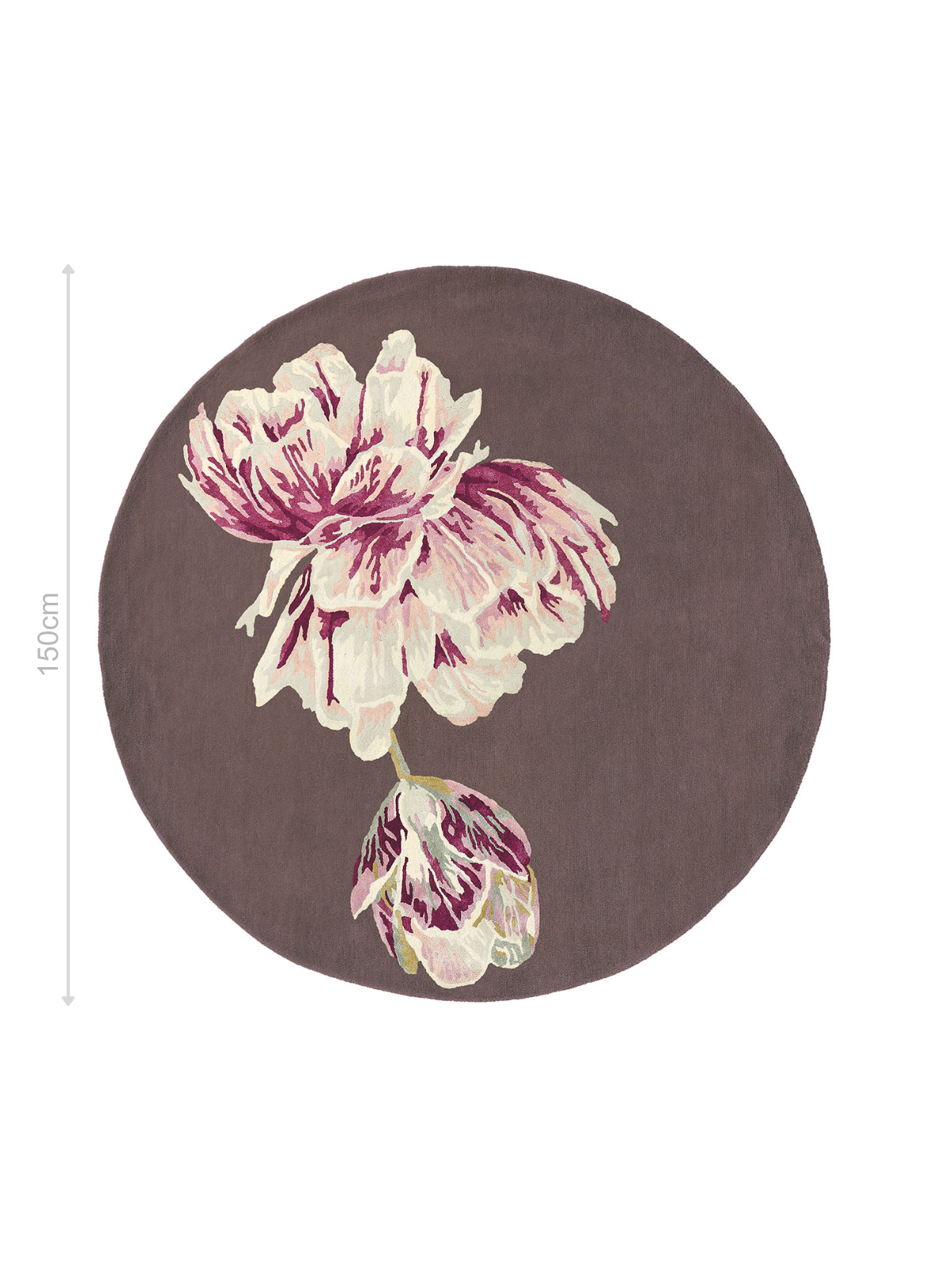 DYWAN Tranquility Round Beige, brązowo beżowy, motyw kwiatowy, tkany ręcznie 150 cm, wymiary DYWAN Tranquility Round Beige, brązowo beżowy, motyw kwiatowy, tkany ręcznie 150 cm, wymiary