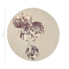 DYWAN Tranquility Round Beige, fioletowo beżowy, motyw kwiatowy, tkany ręcznie 150 cm, wymiary