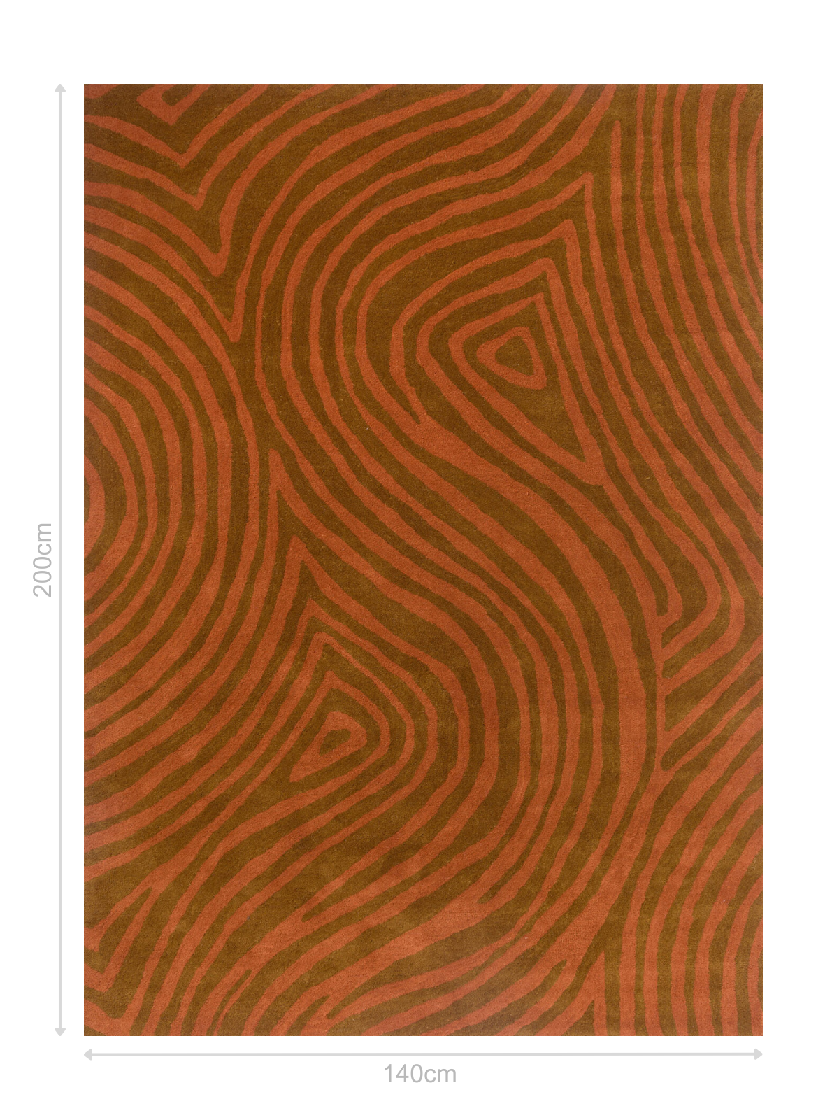 DYWAN Decor Electric Groove Burnt Orange, piękny, wzorzysty, pomarańczowo-brązowy 140x200 cm, wymiary DYWAN Decor Electric Groove Burnt Orange, piękny, wzorzysty, pomarańczowo-brązowy 140x200 cm, wymiary