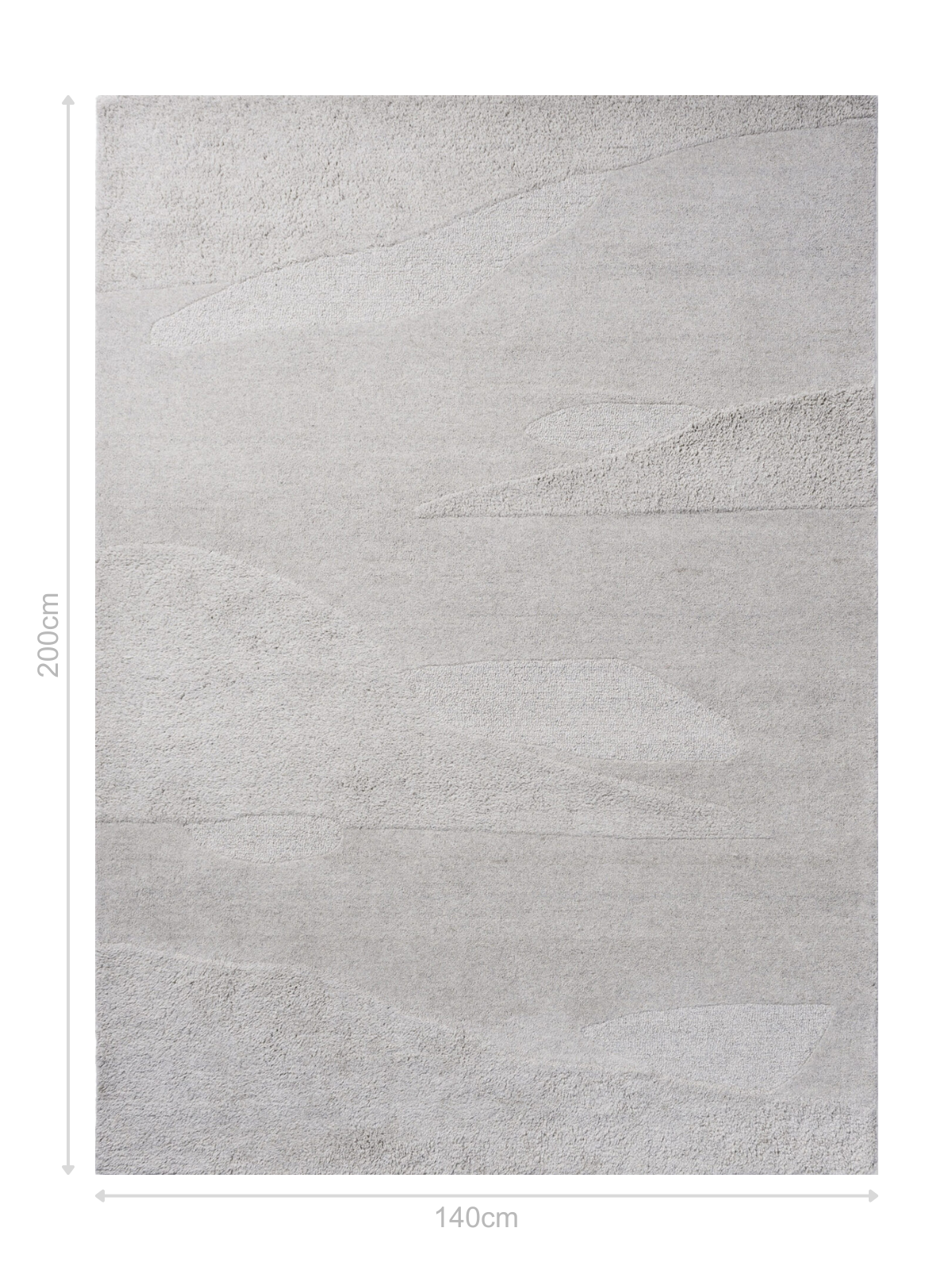 DYWAN Decor Scape Natural Grey, prostokątny, tkany ręcznie 140x200 cm, wymiary