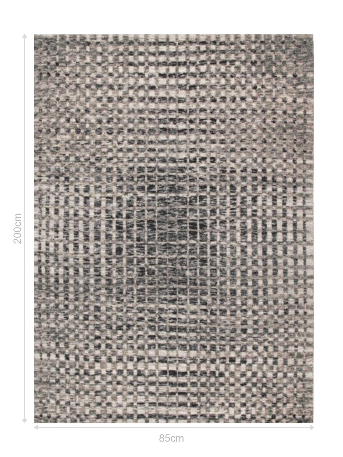 DYWAN Landscape Cliff Charcoal szary, nowoczesny, tkany ręcznie 85x200 cm, wymiary