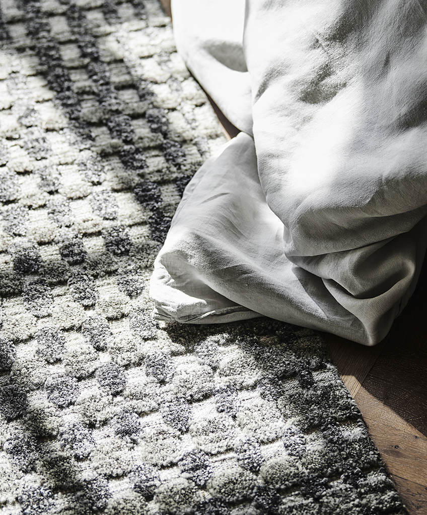 DYWAN Landscape Cliff Charcoal szary, nowoczesny, tkany ręcznie, dekoracyjny