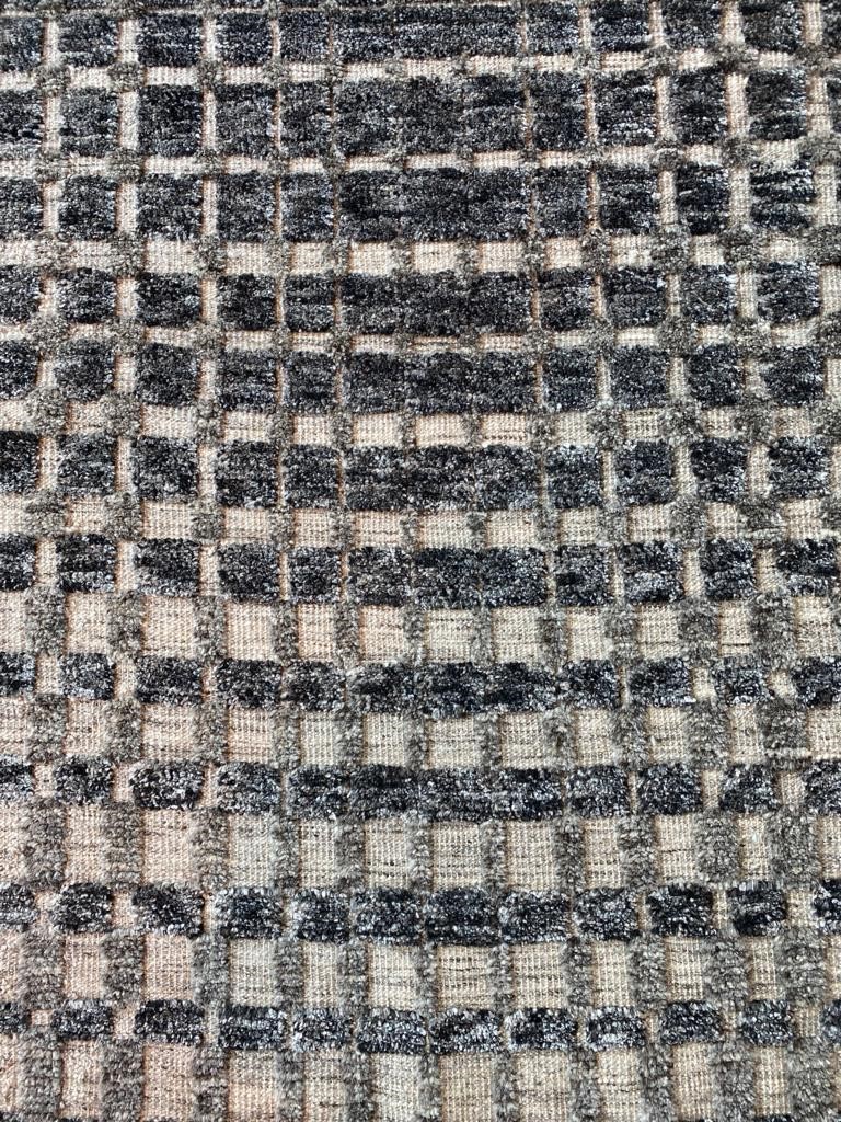 DYWAN Landscape Cliff Charcoal szary, nowoczesny, tkany ręcznie, ekskluzywny