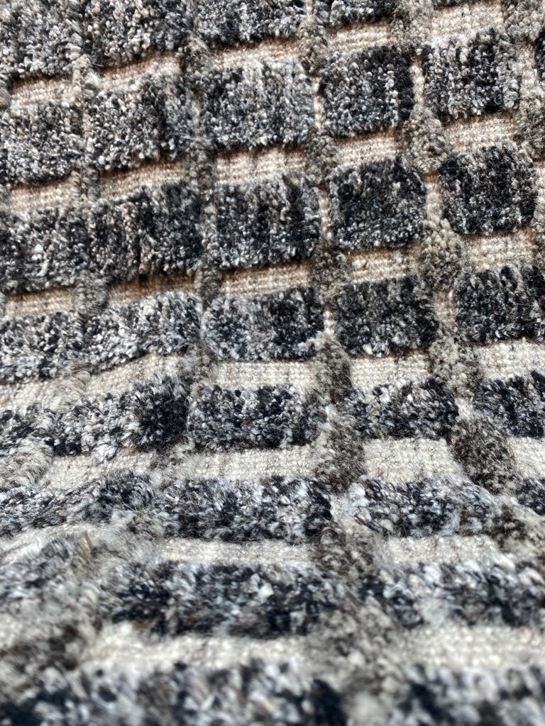 DYWAN Landscape Cliff Charcoal szary, nowoczesny, tkany ręcznie, puszysty