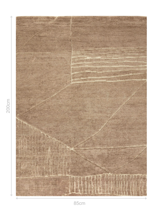 DYWAN Landscape Fields Brown brązowy, nowoczesny, tkany ręcznie 85x200 cm, wymiary