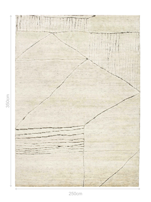 DYWAN Landscape Fields Natural beżowy, nowoczesny, tkany ręcznie 250x350 cm, wymiary