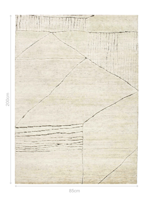 DYWAN Landscape Fields Natural beżowy, nowoczesny, tkany ręcznie 85x200 cm, wymiary
