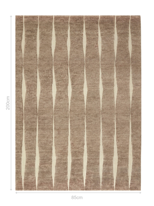 DYWAN Landscape Stream Brown brązowy, nowoczesny, tkany ręcznie 85x200 cm, wymiary