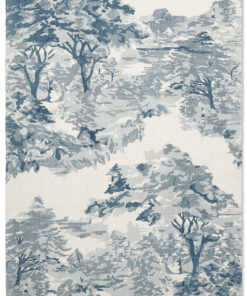 DYWAN Landscape Toile Light Blue niebieski, tkany ręcznie, drukowany wzór, nowoczesny