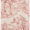 DYWAN Landscape Toile Light Pink różowy, tkany ręcznie, drukowany wzór, nowoczesny