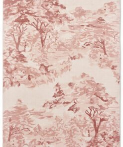DYWAN Landscape Toile Light Pink różowy, tkany ręcznie, drukowany wzór, nowoczesny