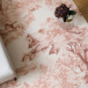 DYWAN Landscape Toile Light Pink różowy, tkany ręcznie, drukowany wzór, nowoczesny, do salonu