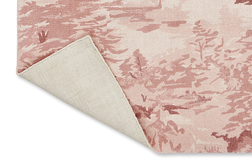 DYWAN Landscape Toile Light Pink różowy, tkany ręcznie, drukowany wzór, nowoczesny, ekskluzywny
