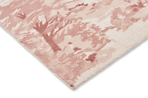 DYWAN Landscape Toile Light Pink różowy, tkany ręcznie, drukowany wzór, nowoczesny, podłogowy
