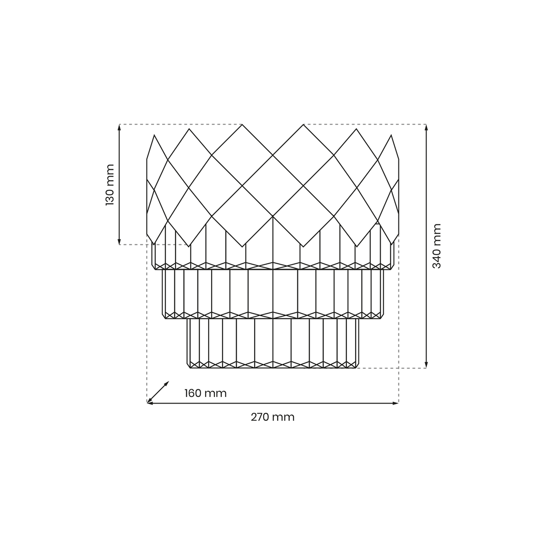 KINKIET Carisma złoty z kryształami, wyjątkowy, styl glamour, wymiary KINKIET Carisma złoty z kryształami, wyjątkowy, styl glamour, wymiary