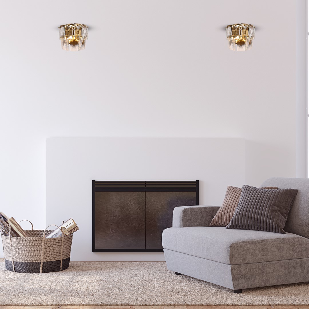 KINKIET Chelsea Gold kryształowa, złote metalowe elementy, styl glamour, ekskluzywny