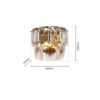 KINKIET Chelsea Gold kryształowa, złote metalowe elementy, styl glamour, wymiary