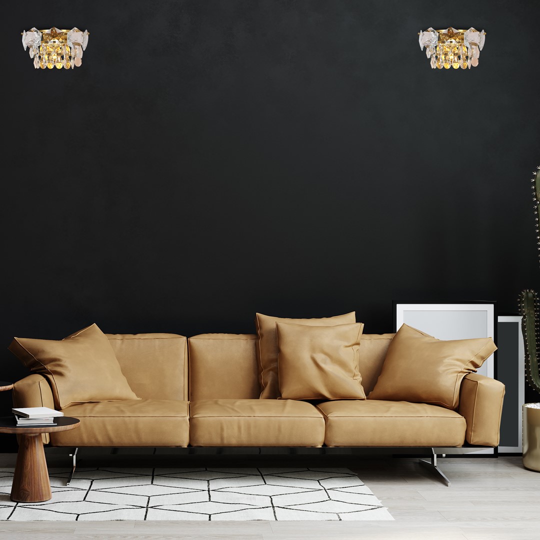 KINKIET Selena Gold kryształowo-metalowy, złote elementy, wytworny, oryginalny, ekskluzywny KINKIET Selena Gold kryształowo-metalowy, złote elementy, wytworny, oryginalny, ekskluzywny