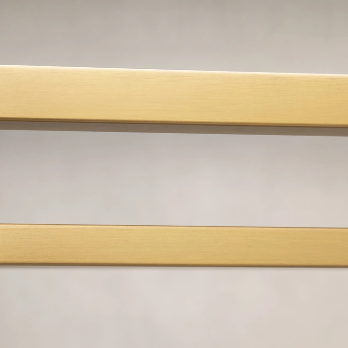 KONSOLA Astoria mosiężno czarna z półką, styl glamour, do przedpokoju