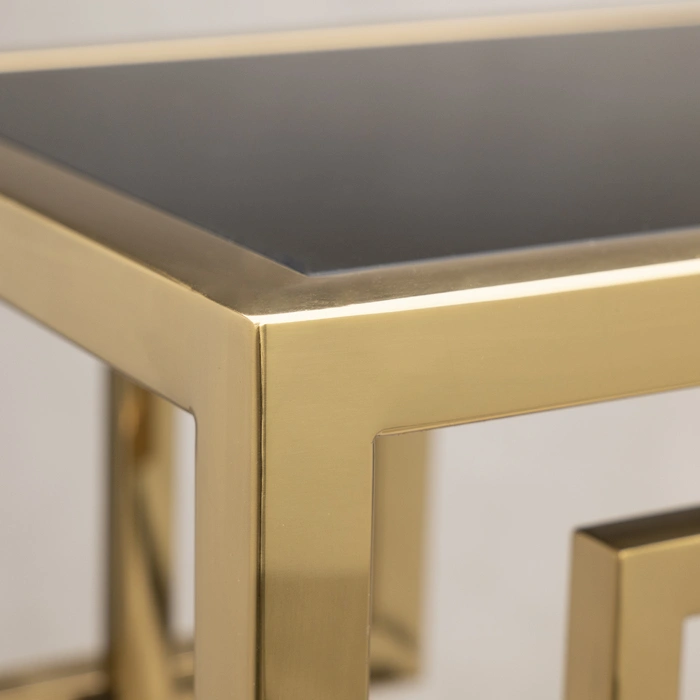 KONSOLA Astoria złoto czarna z półką, styl glamour, ekskluzwyna KONSOLA Astoria złoto czarna z półką, styl glamour, ekskluzwyna