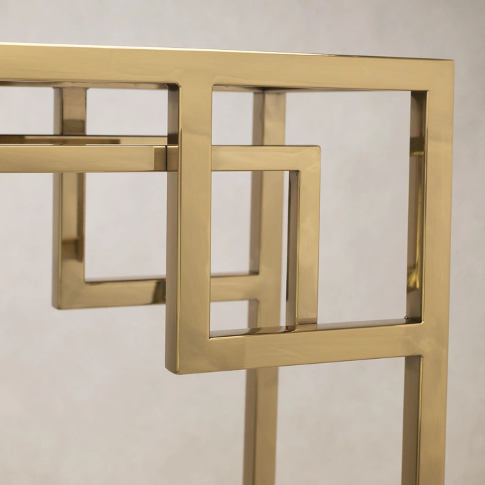 KONSOLA Astoria złoto czarna z półką, styl glamour, wyrafinowana KONSOLA Astoria złoto czarna z półką, styl glamour, wyrafinowana