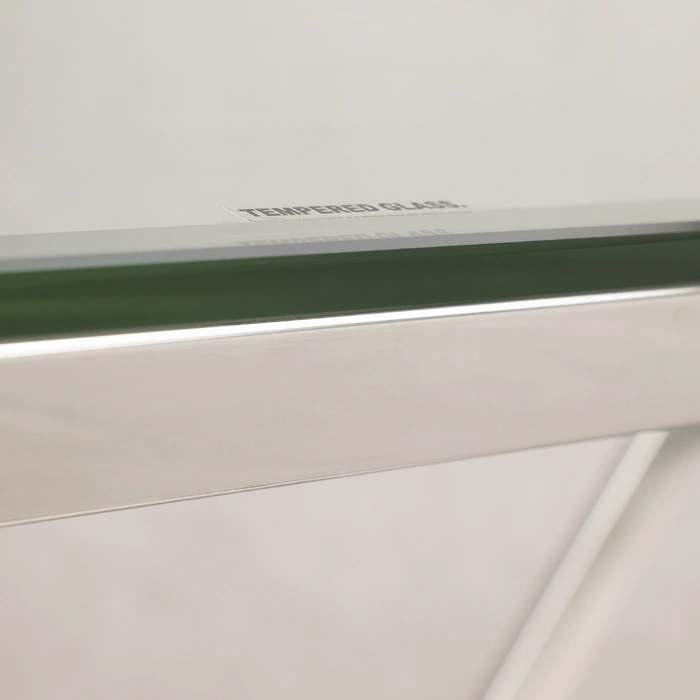 KONSOLA Grand srebrna, wąska, szklany blat, styl glamour, elegancka KONSOLA Grand srebrna, wąska, szklany blat, styl glamour, elegancka