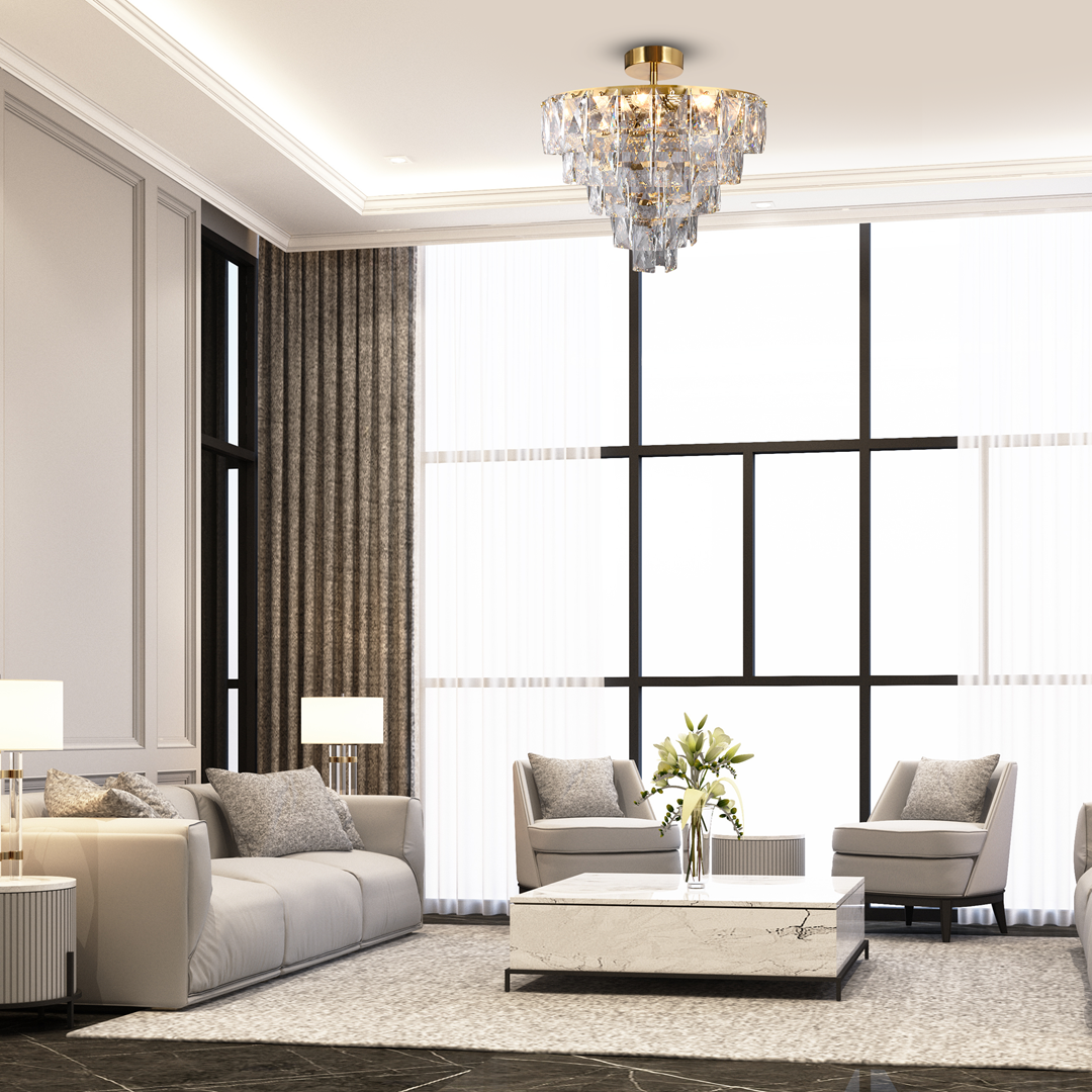 LAMPA WISZĄCA Chelsea Gold, kryształowy abażur, złota rama, piękna, styl glamour, elegancka