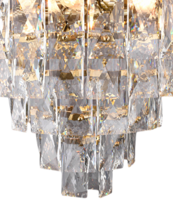 LAMPA WISZĄCA Chelsea Gold, kryształowy abażur, złota rama, piękna, styl glamour, wyjątkowa
