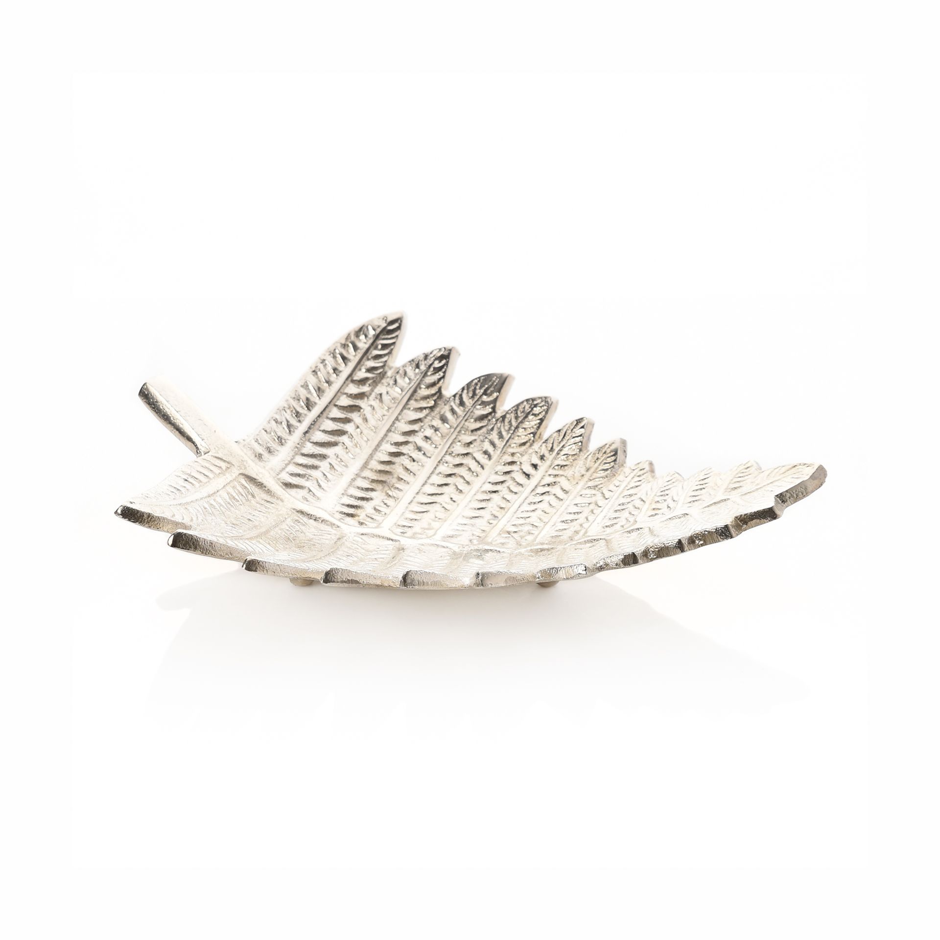 PATERA metalowa, srebrna, motyw liści, mała, elegancka PATERA metalowa, srebrna, motyw liści, mała, elegancka