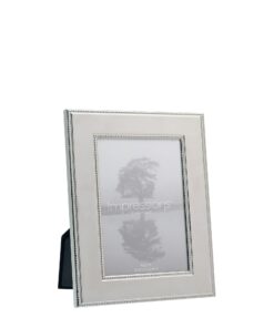 RAMKA NA ZDJĘCIE srebrna, z ozdobnymi koralikami, elegancka 4x6