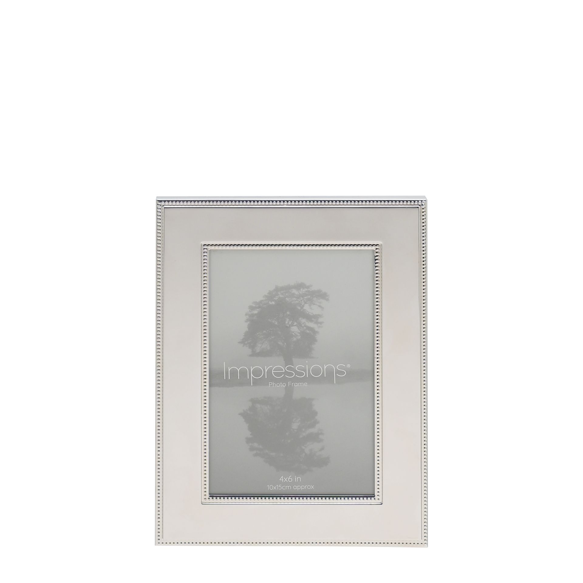 RAMKA NA ZDJĘCIE srebrna, z ozdobnymi koralikami, elegancka 4x6, ekskluzywna