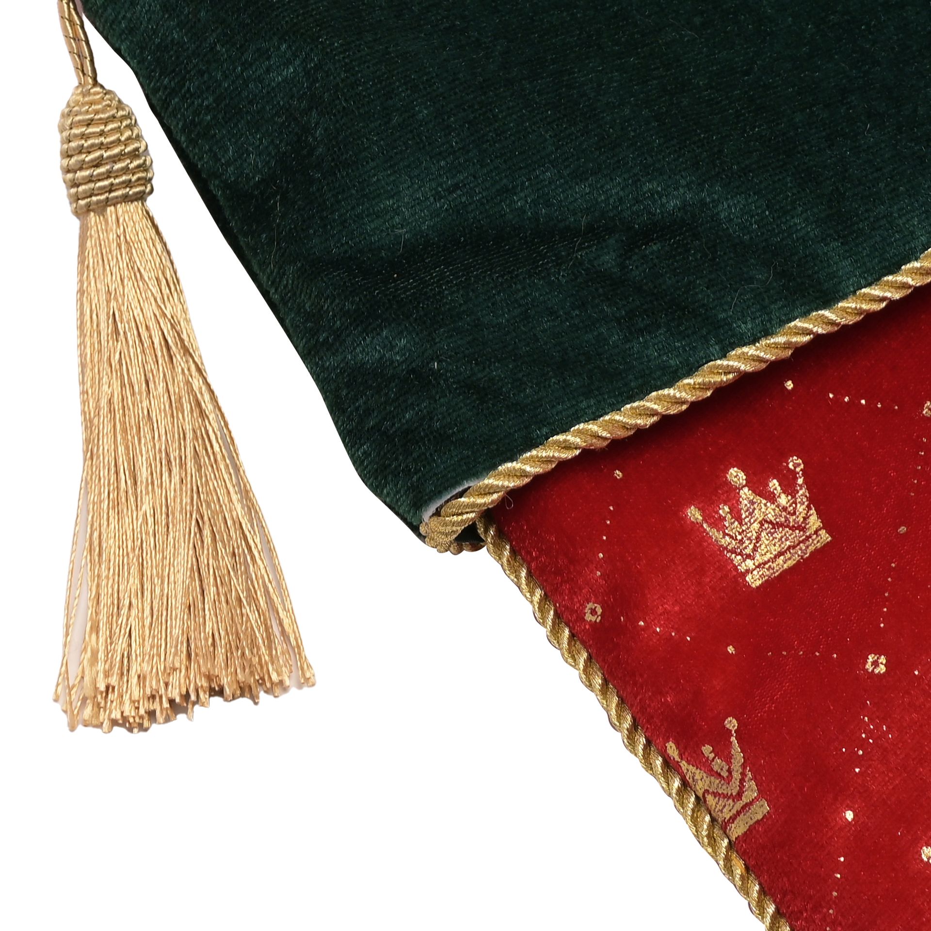 SKARPETA ŚWIĄTECZNA czerwona, złote zdobienia, aksamitna, piękna SKARPETA ŚWIĄTECZNA czerwona, złote zdobienia, aksamitna, piękna