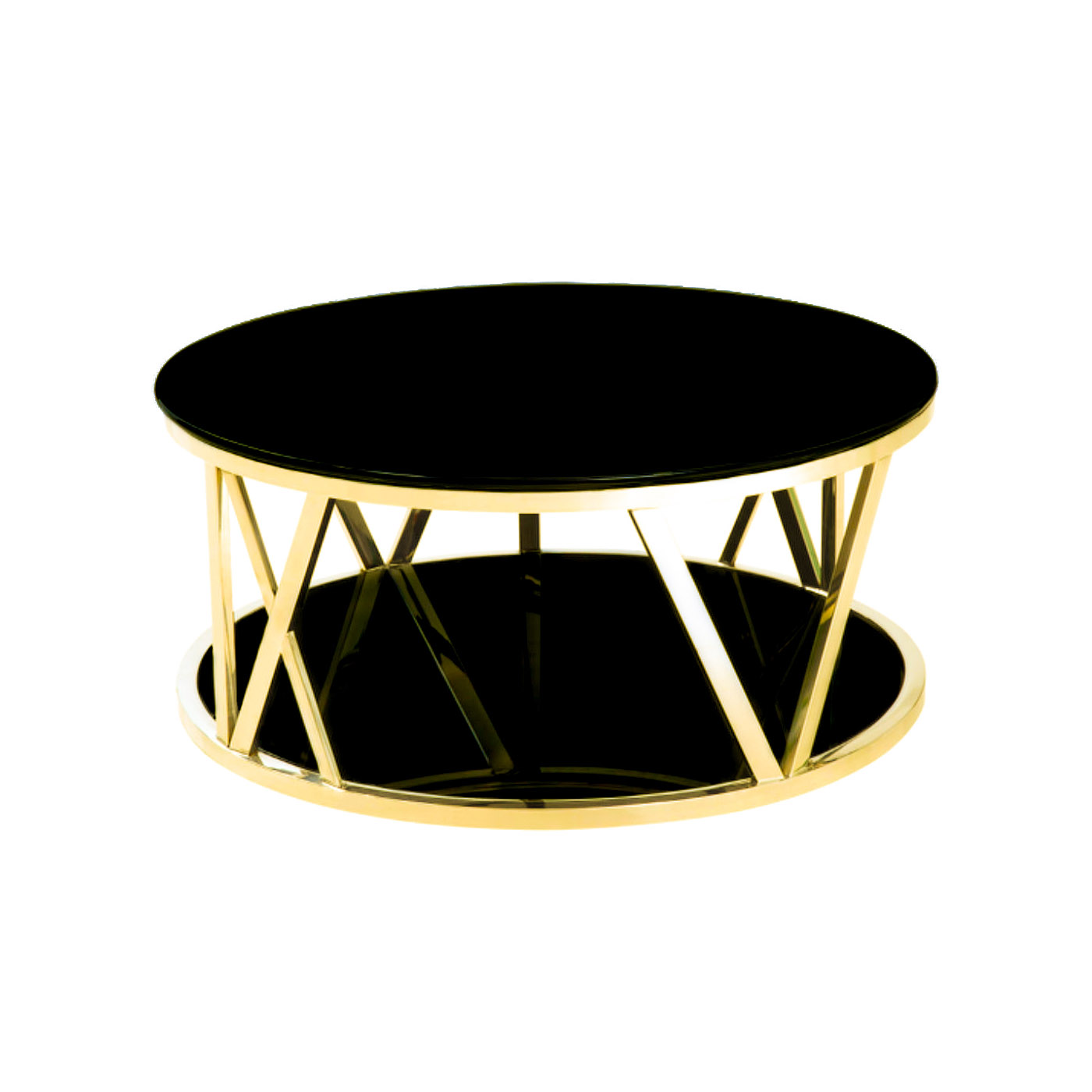 STOLIK KAWOWY Eterno złoty, metalowo-szklany, styl glamour STOLIK KAWOWY Eterno złoty, metalowo-szklany, styl glamour